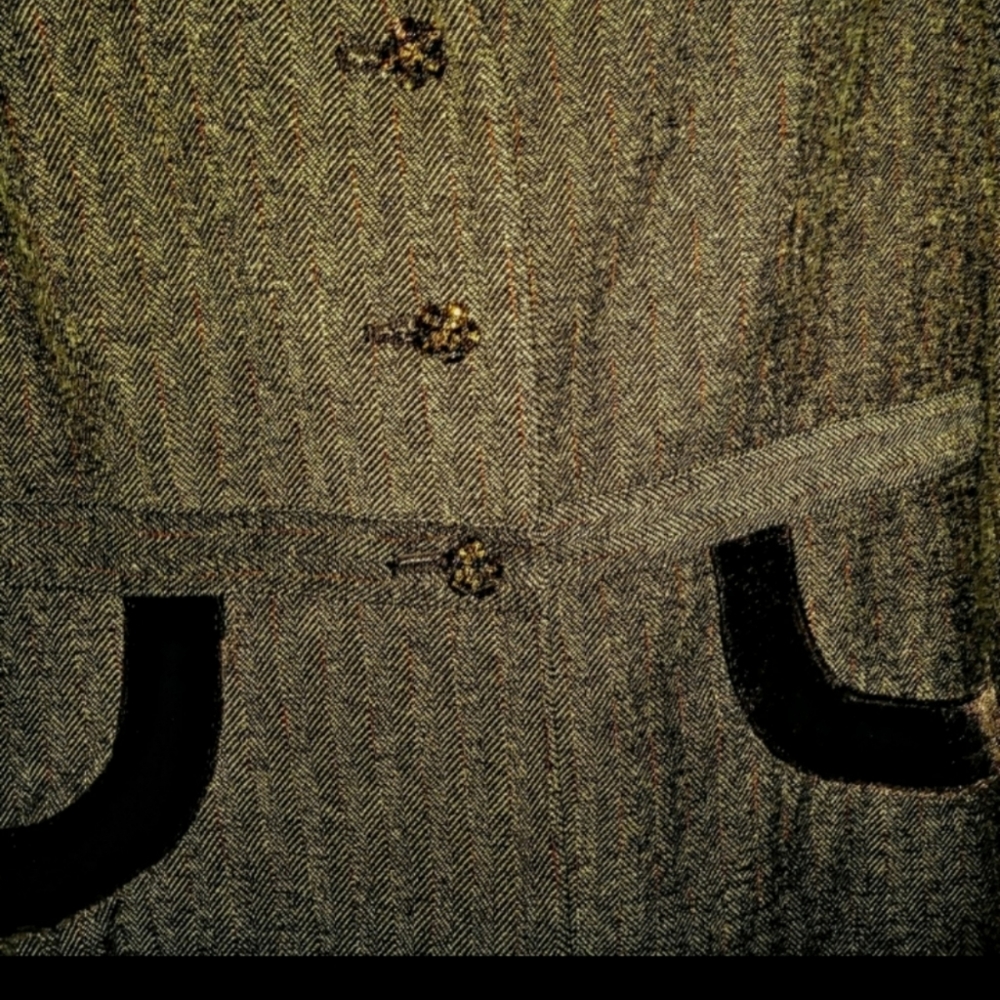 Spiegel Suit Tweed Jacket Brown Vintage Herringbone Size 4 - Picture 5 of 15